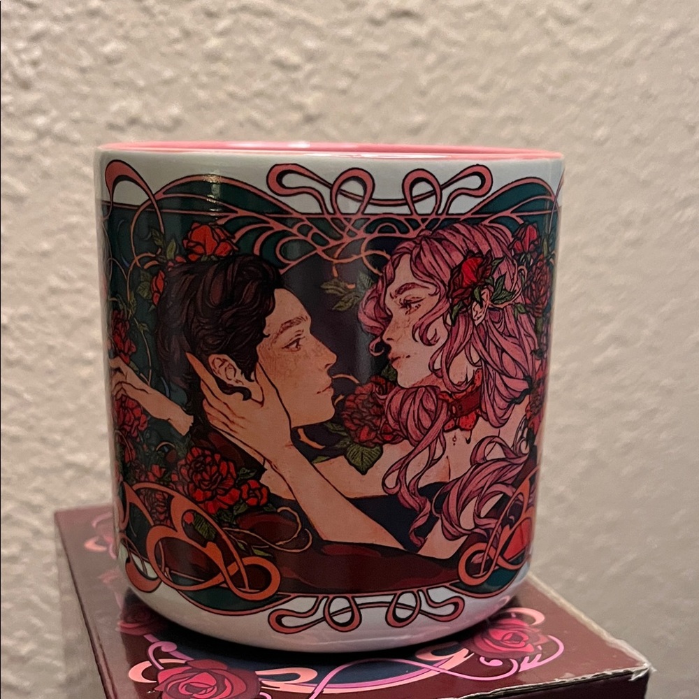 Crimson Moth Mug - White and Red